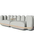 Modern double sofa soft sofa 3d model