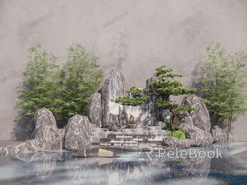 New Chinese style courtyard sketch landscape sketch model