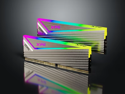 XPG Sleek RAM Modules With Colorful RGB Lighting And Metal Heat Spreaders 3d model