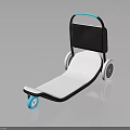 Modern Design Scooter With Blue Handle White Deck Black Frame And Wheels 3d model