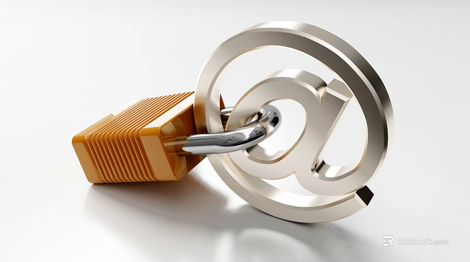 Secure Business Equipment With Locked At Sign For Enhanced Online Security 3d model 