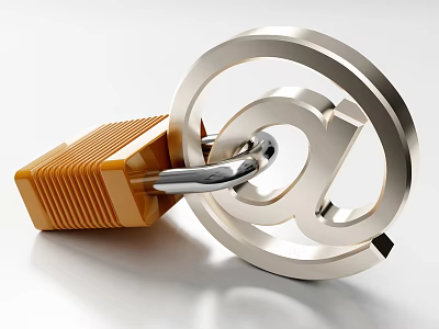 Secure Business Equipment With Locked At Sign For Enhanced Online Security 3d model