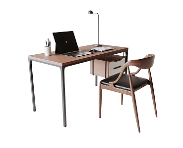 Modern desk and chair combination 3d model