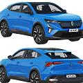 Blue Sporty SUV Car With Sleek Modern Design Front Rear Views And Exterior Details