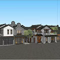 Traditional Ancient Architecture With Gray Tiles Classic Rooftops And Wooden Structures 3d model