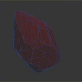 Glowing Pink Red Geometric Faceted Polyhedron on Smooth Reflective Surface