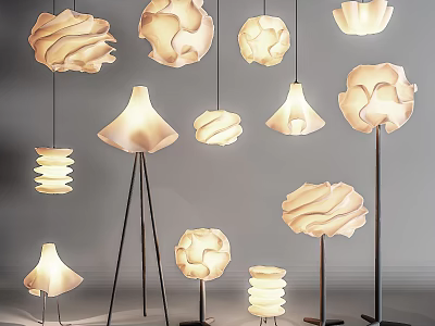 Modern Creative Lighting Combinations With Various Style Ceiling And Floor Lamps 3d model
