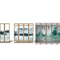 Elegant New Chinese Landscape Screen Designs For Home Interior Decoration 3d model
