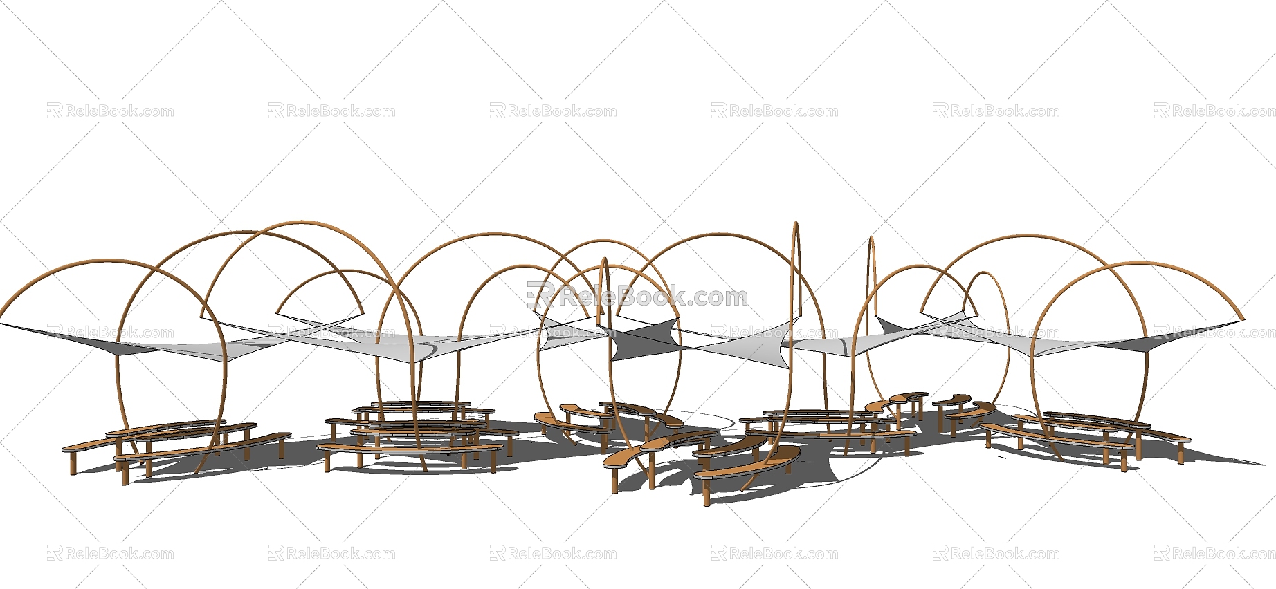 Modern Tensioned Membrane Featured Landscape Tensioned Membrane Carriage Playground Outdoor model