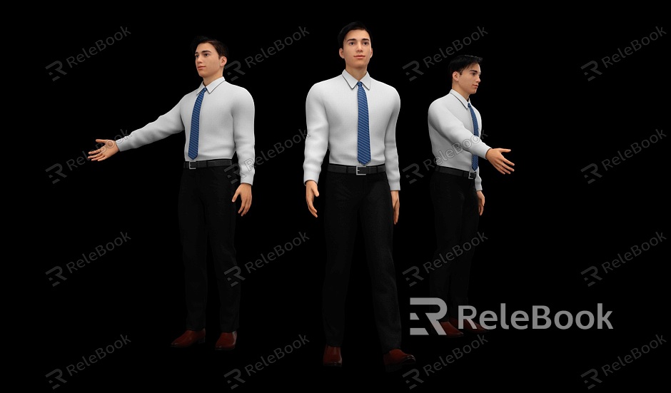 Realistic male film and television animation characters business men model