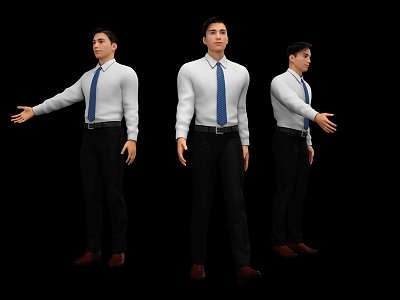 Realistic male film and television animation characters business men model