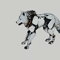 Futuristic Mechanical Wolf Robot Design With Metallic Body And Cybernetic Features