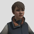 Game Or Movie Character Wearing Dark Blue Vest And Boots