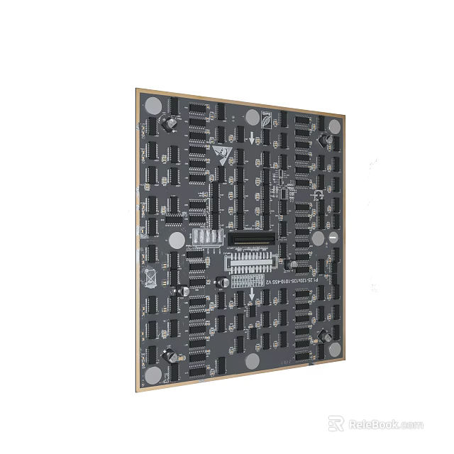 Detailed Computer Motherboard Featuring Electronic Components Chips Slots And Circuit Layout 3d model