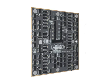 Detailed Computer Motherboard Featuring Electronic Components Chips Slots And Circuit Layout 3d model