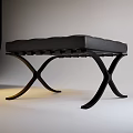 Modern Black Sofa Bench With Stylish Curved Legs And Upholstered Seat