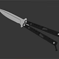 Durable Folding Knife Hardware Tool With Silver Blade And Black Handle 3d model