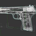 Black Tactical Pistol With Textured Body Magazine And Green Muzzle Tip