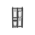 Modern Elevator With Transparent Glass Cabin And Sleek Metal Frame Design