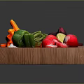 Fresh Colorful Vegetables on Wooden Cutting Board with Beets Avocado Radishes and Bell Peppers