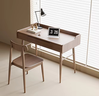 Modern Desk Chair Desk Book Chair 3d model