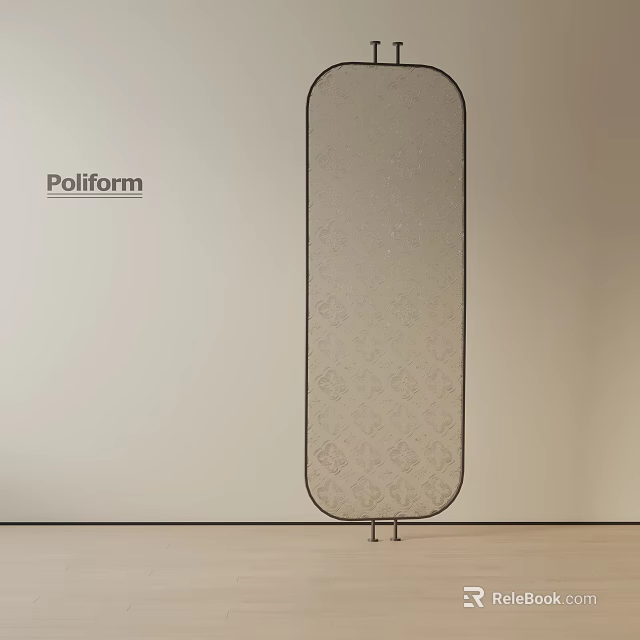 Poliform Modern Oval Shaped Screen with Gradient Decorative Pattern on Neutral Wall Wooden Floor 3d model