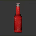 Metallic Beer Bottle With Red Logo And 500ml Label Design