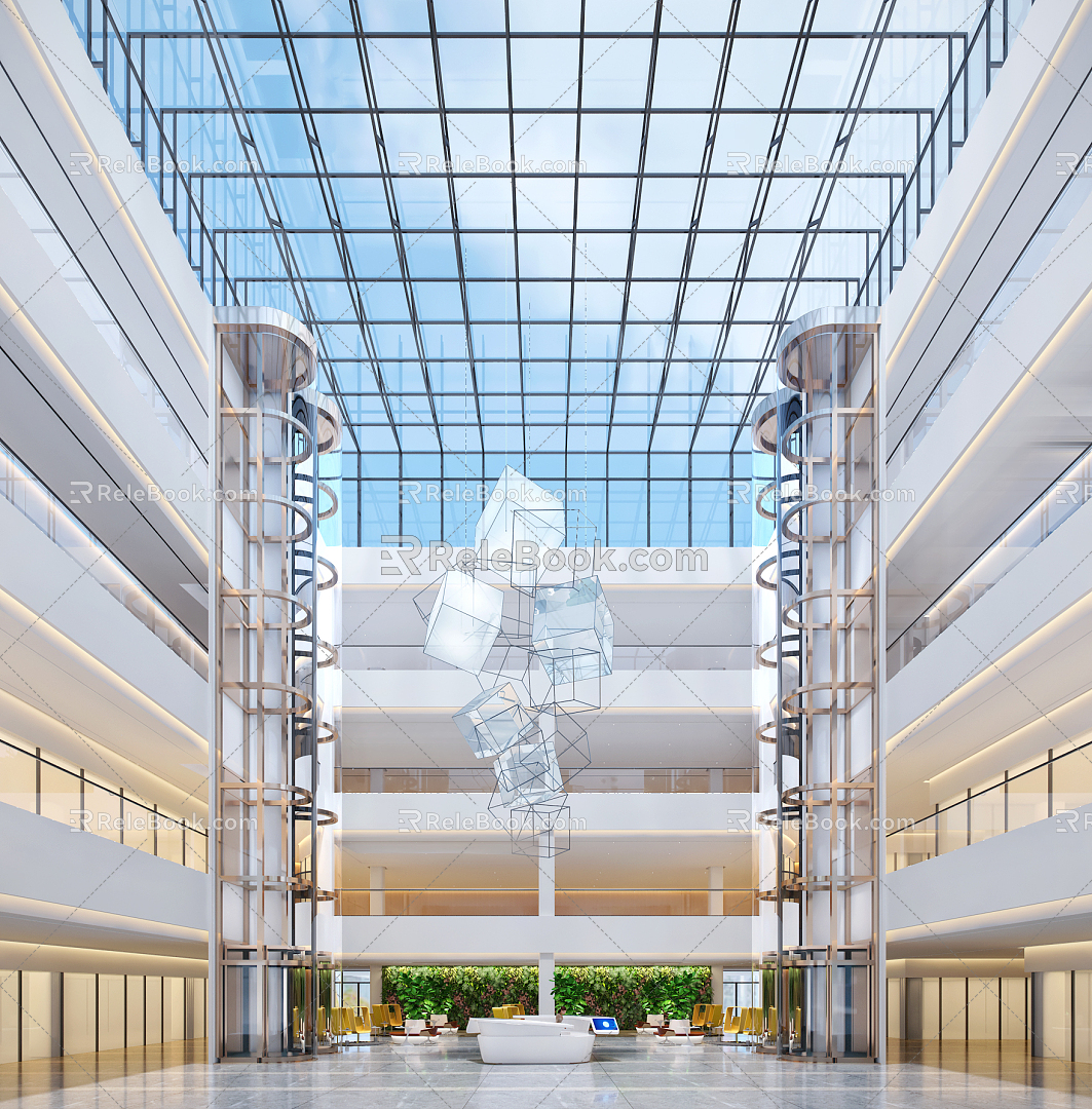 Modern Atrium Mall 3d model