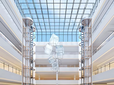 Modern Atrium Mall 3d model