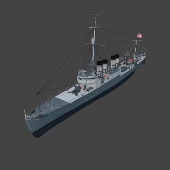 Modern warship Clemson destroyer 3d model