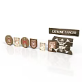 Rustic Wooden Warning Signs With Extreme Danger Plaque And Shield Shaped Badges