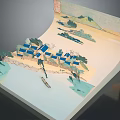 Traditional Style Furniture Decorative Ornament With 3D Paper Art Model And Scenic Design