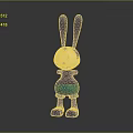 Cartoon Rabbit Figure with Long Blue Ears White Face Blue Shorts and Blue Shoes