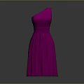 Elegant Pink One Shoulder Pleated Dress With Fitted Waist And Flowy Skirt
