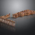 Unique Architectural Wooden Structures Arranged In Modern Linear Design Elements