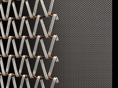 Modern Metal Mesh Room Divider With Geometric Grid Pattern For Interior Space Separation 3d model