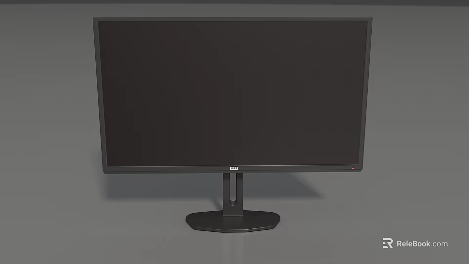 Modern Black Desktop Computer Monitor With Sleek Design And Stable Base 3d model 