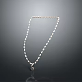 Delicate Pearl Necklace Featuring White Pearls And Small Round Pendant Chain
