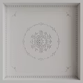 Circular Ceiling Light Plate with Ornamental Patterns on White Ceiling Elegant Classic Design 3d model