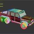 Six-Wheel Military Truck With Black And Brown Textured Body White Roof And Reflective Surface