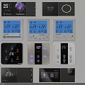 Modern Thermostat Switch Panels With Digital Temperature Display And Multiple Colors