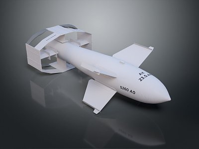 modern missile bomb airborne missile shipborne missile 3d model