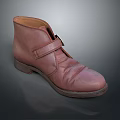 Brown Leather Ankle Boots with Classic Buckle Strap Design and Dark Durable Sole