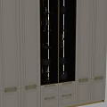 White Modern Storage Cabinet With Glass Door Gold Handles Wine Glasses And Dishes