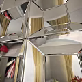Geometric Paneled Decorative Wall Mirror With Modern Design And Reflective Surfaces