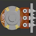 B10K RVT Potentiometer Electronic Component For Computer Control With Metal Pins And Knob