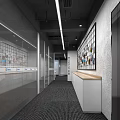 Modern Public Office Space Featuring Worktable Chairs Whiteboard Charts Large Windows City View and Greenery