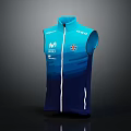 Blue Sleeveless Sports Vest With Gradient Design And Brand Logos