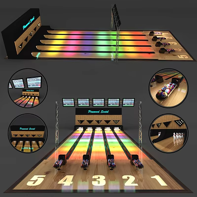 Modern Bowling Bowling Alley 3d model