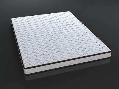 Modern Comfortable White Mattress With Wave Pattern And Supportive Design 3d model
